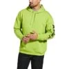 Ariat Rebar Sweatshirts: Men's 10032994 Lime Heather/ Black Rebar Graphic Hoodie 2 Ariat Rebar Sweatshirts: Men's 10032994 Lime Heather/ Black Rebar Graphic Hoodie -Outlet Vestucia Store 10032994 front