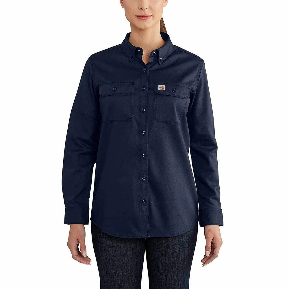 Carhartt FR Women's Shirt: 102459 410 Dark Navy Twill Shirt 3 Carhartt FR Women's Shirt: 102459 410 Dark Navy Twill Shirt