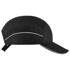 Ergodyne Caps: Men's 8955 Black Skullerz Lightweight Long Brim Bump Cap -Outlet Vestucia Store 23367 8955 lightweight bump cap black long profile