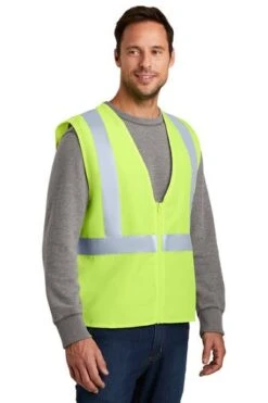 CornerStone Vests: High Visibility Yellow Safety Vest CSV400 -Outlet Vestucia Store 2377 sftyyellow 4 csv400sftyyellowmodel3qa1 337w