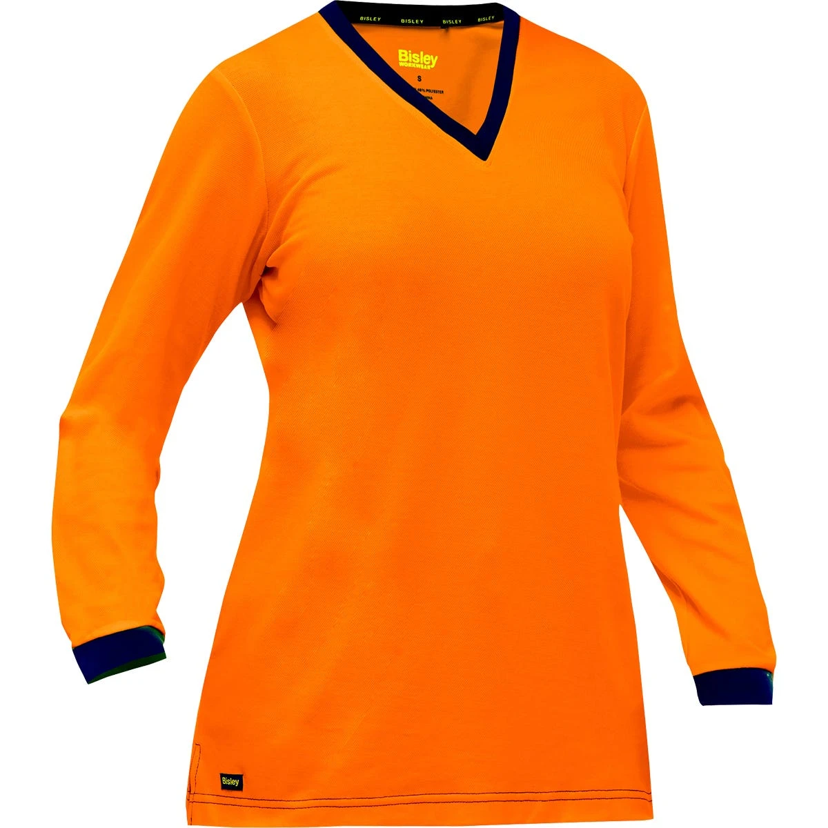 Bisley By PIP Shirts: Women's 310W6118 O Orange Non-ANSI Long Sleeve V Neck Shirt 3 Bisley By PIP Shirts: Women's 310W6118 O Orange Non-ANSI Long Sleeve V Neck Shirt