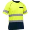 Bisley By PIP Shirts: Men's 312M1118T YN Yellow Navy Bottom ANSI Type R Class 2 Short Sleeve T-Shirt 2 Bisley By PIP Shirts: Men's 312M1118T YN Yellow Navy Bottom ANSI Type R Class 2 Short Sleeve T-Shirt -Outlet Vestucia Store 312m1118t yn omf