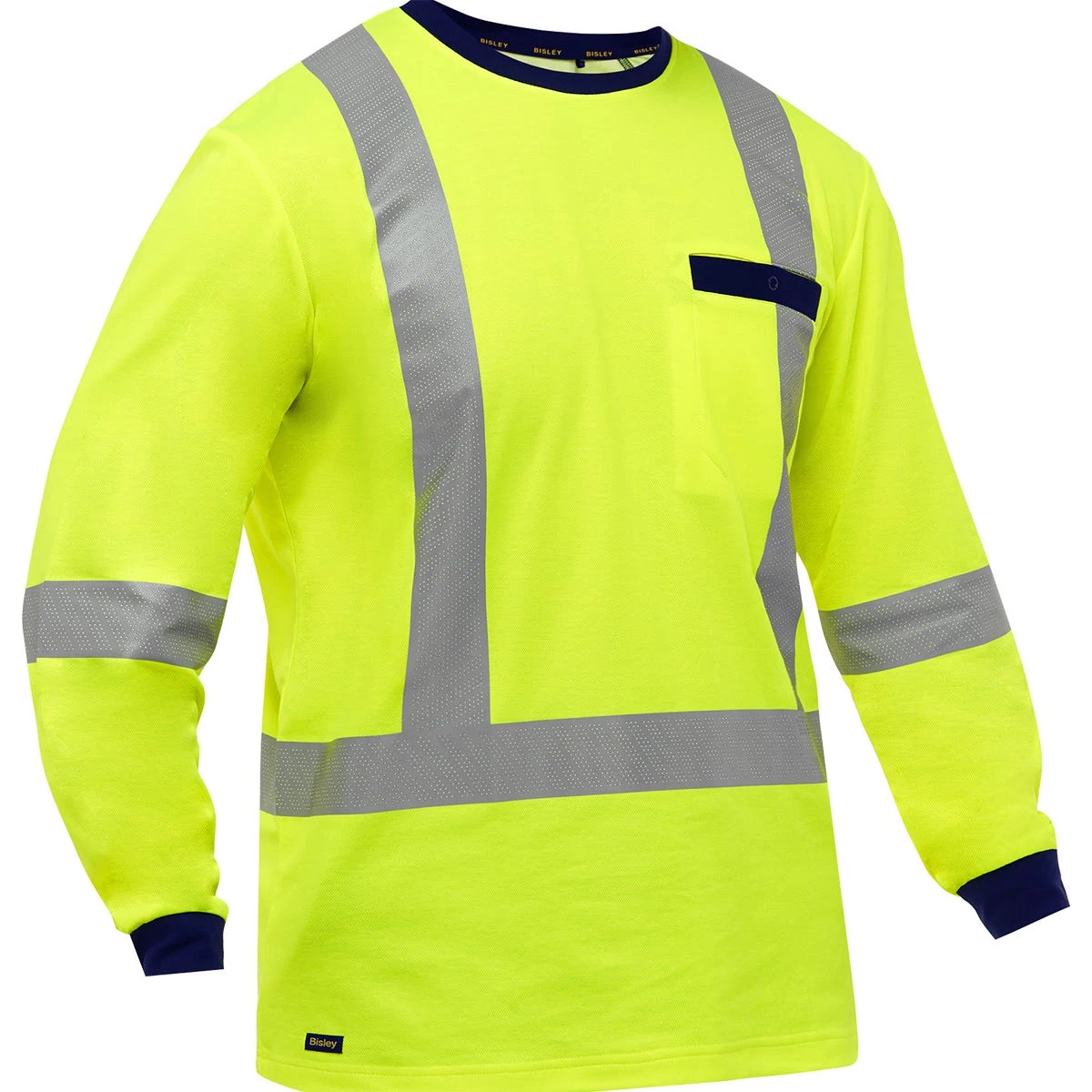 Bisley By PIP Shirts: Men's 313M6118X Y Yellow ANSI Type R Class 3 CSA Z96 X-Back Long Sleeve Shirt 3 Bisley By PIP Shirts: Men's 313M6118X Y Yellow ANSI Type R Class 3 CSA Z96 X-Back Long Sleeve Shirt