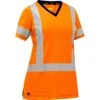 Bisley By PIP Shirts: Women's 313W1118H O Orange ANSI Type R Class 2 Short Sleeve V Neck T-Shirt -Outlet Vestucia Store 313w1118h o omf
