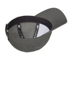 New Era Hats: Men's NE406 GA Graphite Perforated Performance Cap -Outlet Vestucia Store 9489 graphite 4 ne406graphiteflatinside 337w