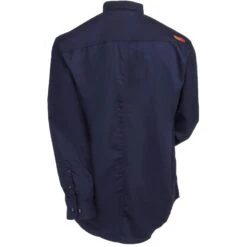 Ariat Work FR Shirts: 10018816 Solid Navy FR Long-Sleeve Men's Button-Down Work Shirt -Outlet Vestucia Store ariat 10018816 nvy b 01