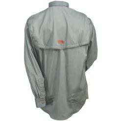 Ariat Work FR Shirts: Men's 10019063 FR Solid Vented Long-Sleeve Button-Down Silver Shirt -Outlet Vestucia Store ariat 10019063 b 01