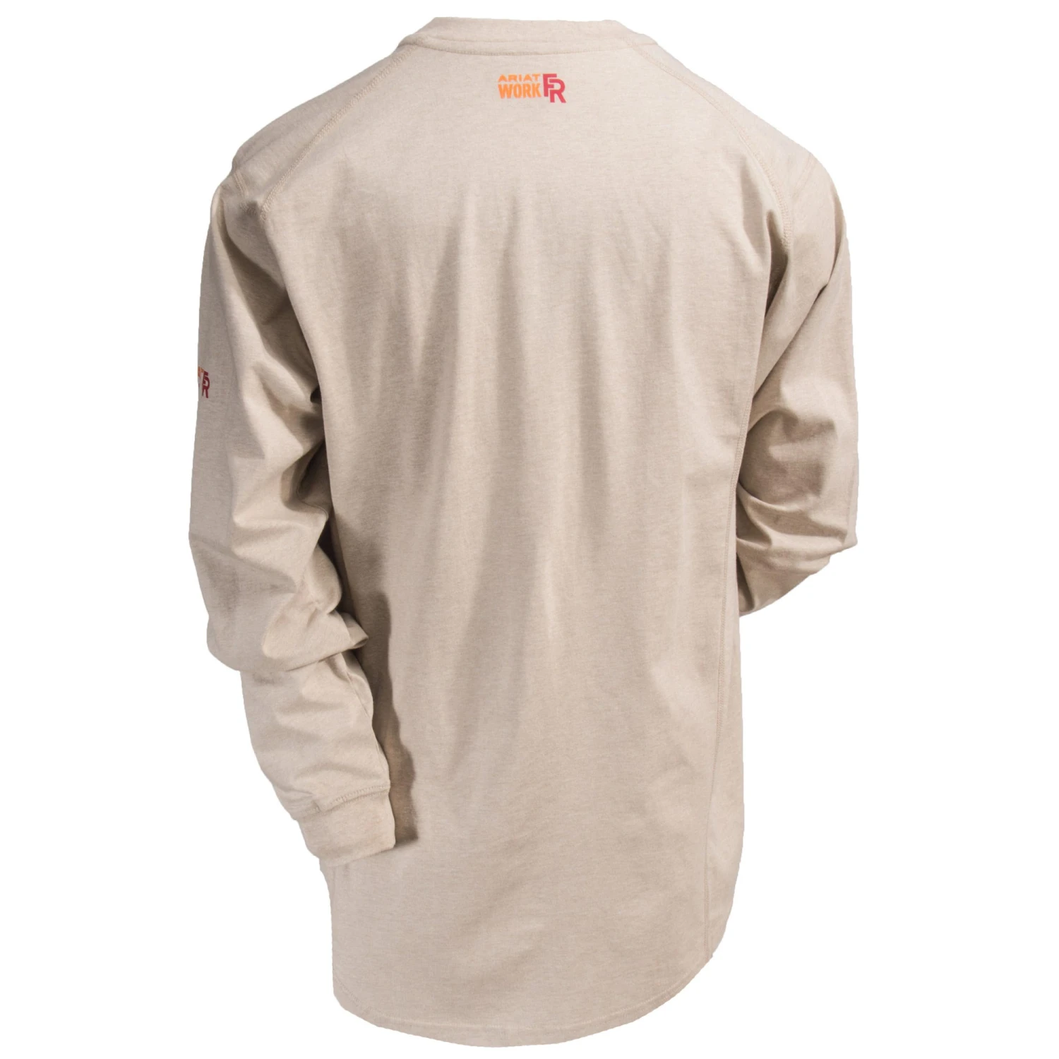 Ariat Work FR Shirts: FR Air Cotton Men's 10022598 Sand Heather Henley 4 Ariat Work FR Shirts: FR Air Cotton Men's 10022598 Sand Heather Henley - Image 2
