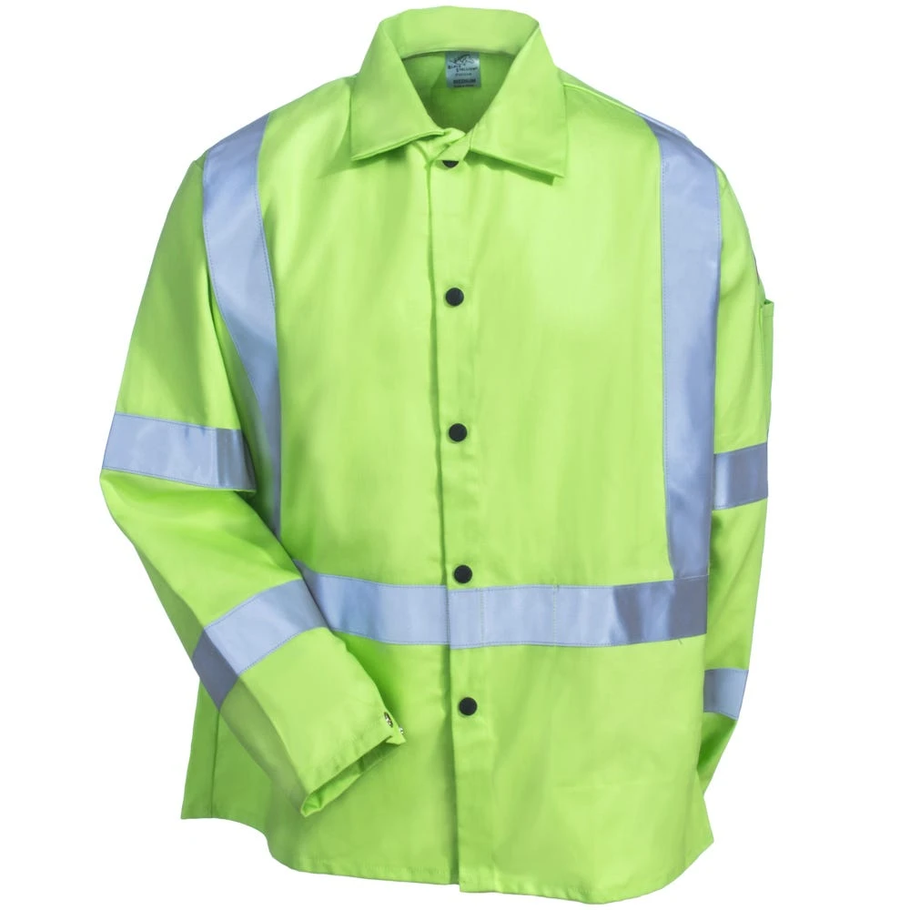 Black Stallion Jackets: Men's JF1012 LM Hi Vis Lime Green FR Welding TruGuard 200 Jacket 5 Black Stallion Jackets: Men's JF1012 LM Hi Vis Lime Green FR Welding TruGuard 200 Jacket - Image 3