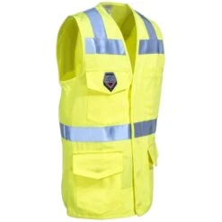 Black Stallion Vests: Men's VF1110 HY Hi Vis Yellow TruGuard 250 FR Safety Vest -Outlet Vestucia Store black stallion vf1110 hy r 01