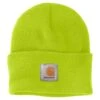 Carhartt Hats: Lime Green High Visibility Watch Hat A18 BLM -Outlet Vestucia Store brite lime carhartt winter hats a18 blm 64 1000
