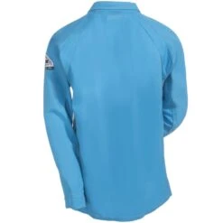 Bulwark Shirts: Men's Blue QT12 BL Flame-Resistant Long Sleeve Polo Shirt -Outlet Vestucia Store bulwark qt12bl b 01 1