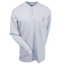 Carhartt Force Shirts: Men's Grey Force 100237 051 FR Cotton Henley Work Shirt 7 Carhartt Force Shirts: Men's Grey Force 100237 051 FR Cotton Henley Work Shirt -Outlet Vestucia Store carhartt 100237 051 f 01