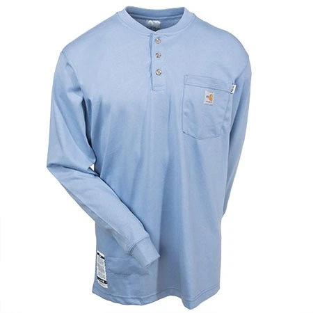 Carhartt Shirts: Men's Blue 100237 465 Flame Resistant Henley Work Shirt 5 Carhartt Shirts: Men's Blue 100237 465 Flame Resistant Henley Work Shirt - Image 3