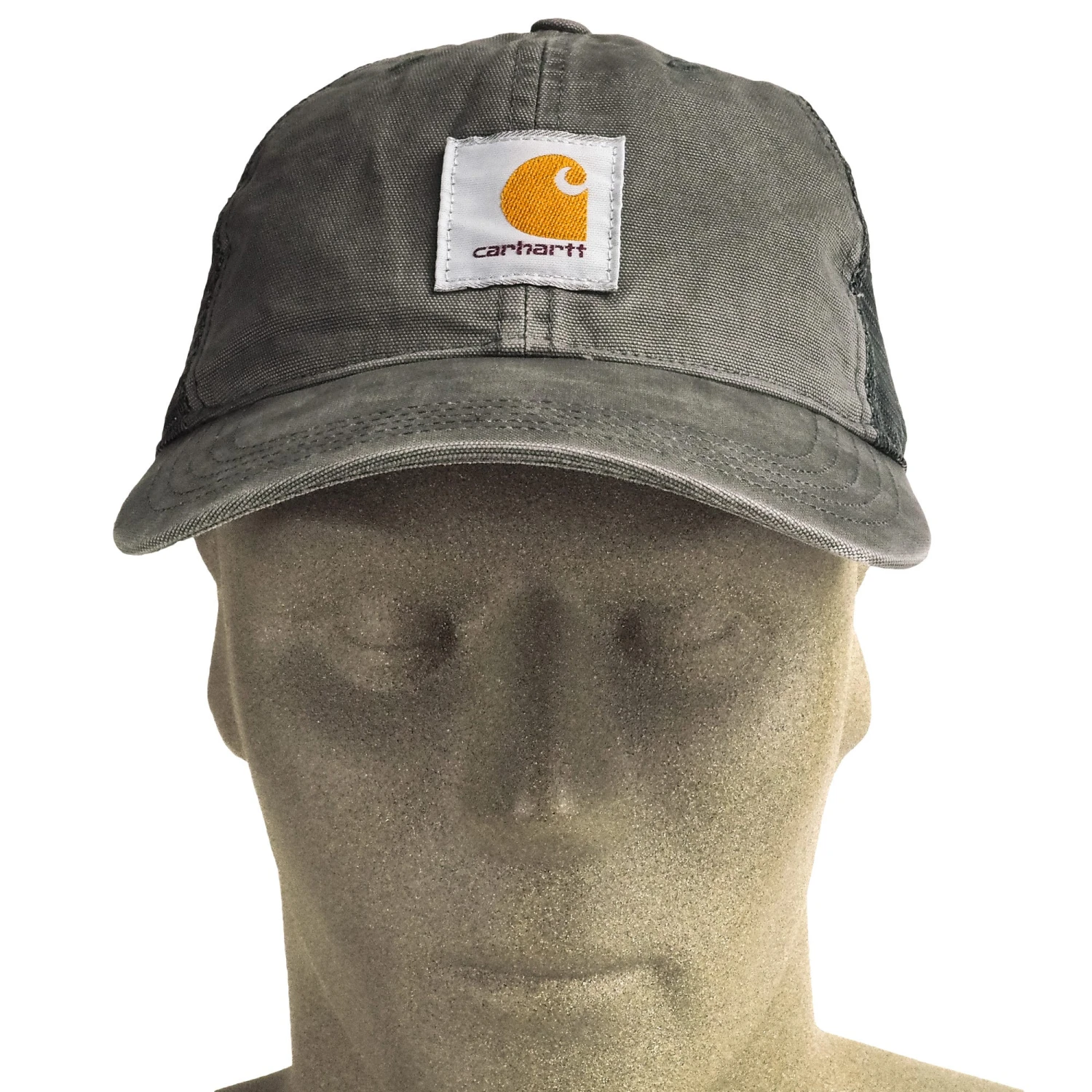 Carhartt Hats: Men's 100286 039 Gravel Grey Buffalo Mesh Back Baseball Cap 4 Carhartt Hats: Men's 100286 039 Gravel Grey Buffalo Mesh Back Baseball Cap - Image 2