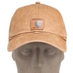 Carhartt Caps: Men's 100289 211 Brown Cotton Canvas Baseball Cap