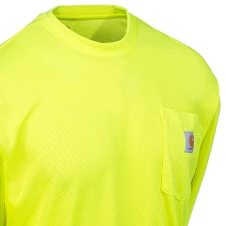 Carhartt Force Shirts: Men's Force 100494 323 Lime Hi Vis Moisture Wicking Work Shirt 2 Carhartt Force Shirts: Men's Force 100494 323 Lime Hi Vis Moisture Wicking Work Shirt