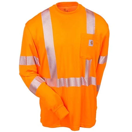Carhartt Force Shirts: Men's Force Orange 100496 824 Hi Vis Long Sleeve Shirt 5 Carhartt Force Shirts: Men's Force Orange 100496 824 Hi Vis Long Sleeve Shirt - Image 3