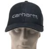 Carhartt Caps: Men's 101195 001 Black Cotton Canvas Mesh Back Dunmore Baseball Cap -Outlet Vestucia Store carhartt 101195 001 f 01