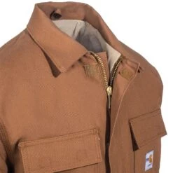 Carhartt Coats: Men's Flame Resistant 101618 211 Cotton Duck Lined Traditional Coat -Outlet Vestucia Store carhartt 101618 211 cd 01