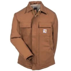 Carhartt Coats: Men's Flame Resistant 101618 211 Cotton Duck Lined Traditional Coat -Outlet Vestucia Store carhartt 101618 211 f 01