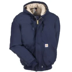 Carhartt Jackets: Men's 101621 410 FR Duck Navy Blue Jacket -Outlet Vestucia Store carhartt 101621 410 f 01