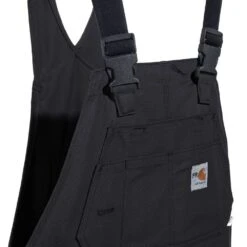 Carhartt Overalls: Men's 101626 001 Black FR Quilt Lined Cotton Duck Bib Overalls -Outlet Vestucia Store carhartt 101627 001 fd 01