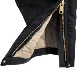 Carhartt Overalls: Men's 101626 001 Black FR Quilt Lined Cotton Duck Bib Overalls -Outlet Vestucia Store carhartt 101627 001 ld 01