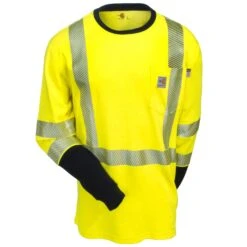 Carhartt Shirts: FR High Vis Force Men's 102905 323 Long Sleeve T-Shirt -Outlet Vestucia Store carhartt 102905323 f 01