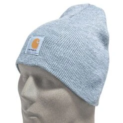 Carhartt Hats: Heather Grey A205 HGY Acrylic Beanie Winter Work Hat -Outlet Vestucia Store carhartt a205 hgy p 01
