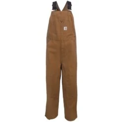Carhartt Kids' Overalls: Boys' CM8601 D15 Brown Duck Washed Bib Overalls -Outlet Vestucia Store carhartt cm8601 d15 hd f 01