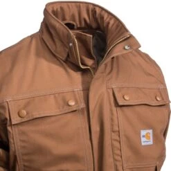 Carhartt Coats: Men's Brown 102182 211 FR Full Swing Quick Duck Coat -Outlet Vestucia Store carhartt 102182 211 2