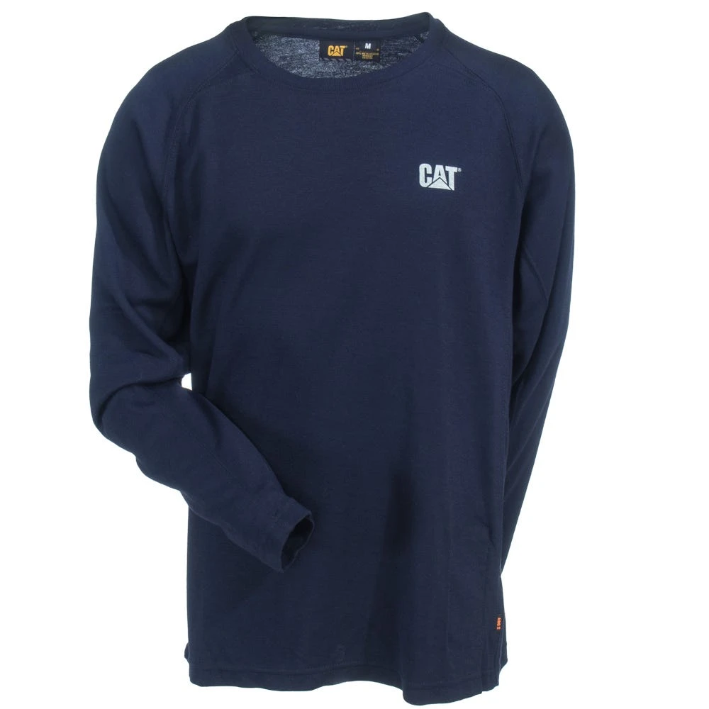 CAT Apparel Shirts: Men's 1630003 57E Navy FR Long-Sleeve Performance Crew Shirt 5 CAT Apparel Shirts: Men's 1630003 57E Navy FR Long-Sleeve Performance Crew Shirt - Image 3