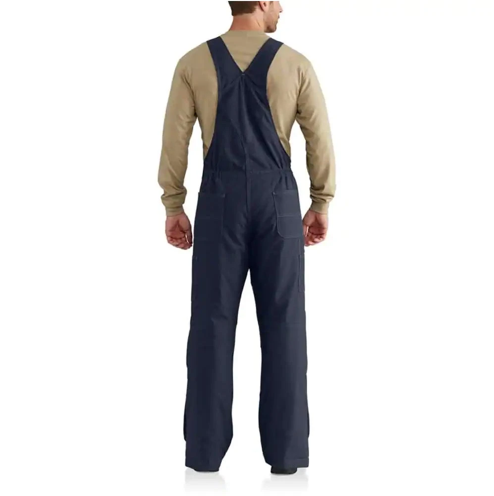 Carhartt Overalls: Men's 102691 410 Dark Navy Flame Resistant Quick Duck Quilt Lined Bib Overalls 4 Carhartt Overalls: Men's 102691 410 Dark Navy Flame Resistant Quick Duck Quilt Lined Bib Overalls - Image 2