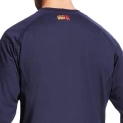 Ariat Work FR: Men's 10022597 Navy Flame Resistant Air Lightweight Long Sleeve Henley Shirt -Outlet Vestucia Store f19 mns work 10022597 detail02