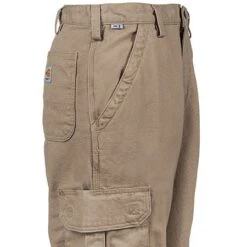 Carhartt Pants: Men's Khaki Flame Resistant Canvas Cargo Pants FRB240 GKH -Outlet Vestucia Store fu3
