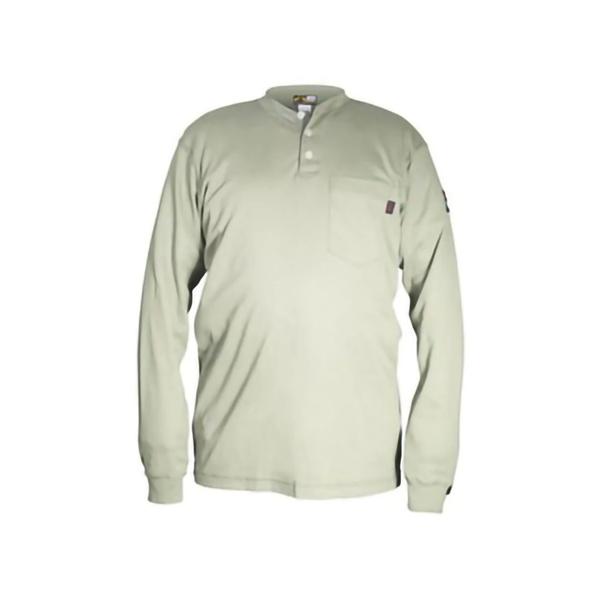 MCR Safety: Men's H1T Tan Flame Resistant (FR) Long Sleeve Henley Shirt 3 MCR Safety: Men's H1T Tan Flame Resistant (FR) Long Sleeve Henley Shirt