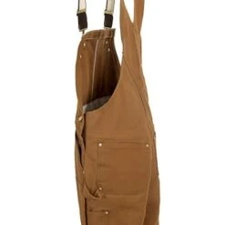 Carhartt Overalls: Men's R41 BRN Brown Cotton Lined Bib Overalls -Outlet Vestucia Store image 44042