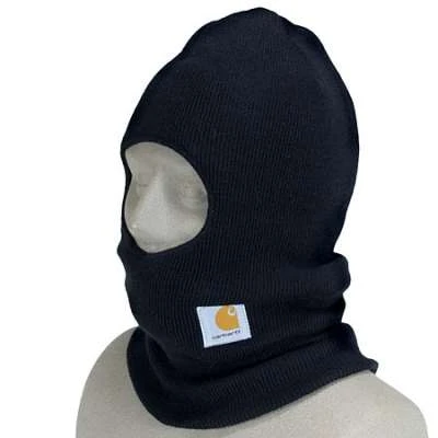 Carhartt Hats: Black Acrylic Lined Winter Face Mask A161 BLK 3 Carhartt Hats: Black Acrylic Lined Winter Face Mask A161 BLK