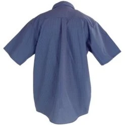 Red Kap Shirts: Men's SP84 GB Grey/Blue Plaid Short Sleeve Work Shirt