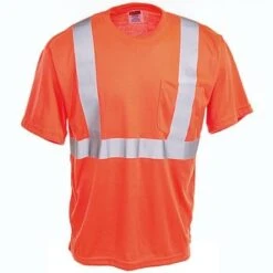 CornerStone Shirts: Men's CS401 SONG Safety Orange High Visibility Tee Shirt