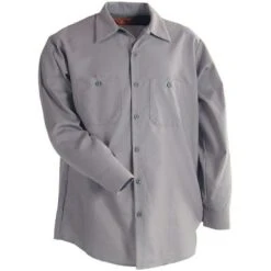 Red Kap Shirts: Men's Grey Long Sleeve Work Shirt SP14 GY -Outlet Vestucia Store image 75940