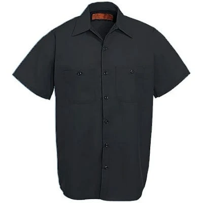 Red Kap Shirts: Men's SP24 BK Black Industrial Short-Sleeve Poplin Work Shirt 5 Red Kap Shirts: Men's SP24 BK Black Industrial Short-Sleeve Poplin Work Shirt - Image 3