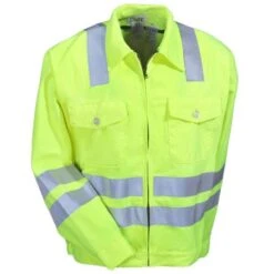 Red Kap Jackets: High Visibility ANSI Class 2 Ike Jacket JY32HV -Outlet Vestucia Store jy32hv3litefxf 01