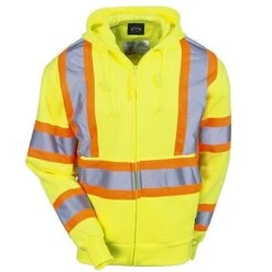 Key Sweatshirts: Men's 879 39 Hi-Vis Yellow ANSI Hooded Sweatshirt -Outlet Vestucia Store key 879 39 f 01