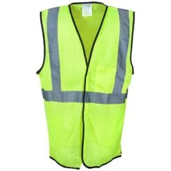 Occunomix Vests: Men's LUX SSGC FR Flame Resistant High Visibility Safety Vest -Outlet Vestucia Store lux ssgc grn occuluxf 01 1