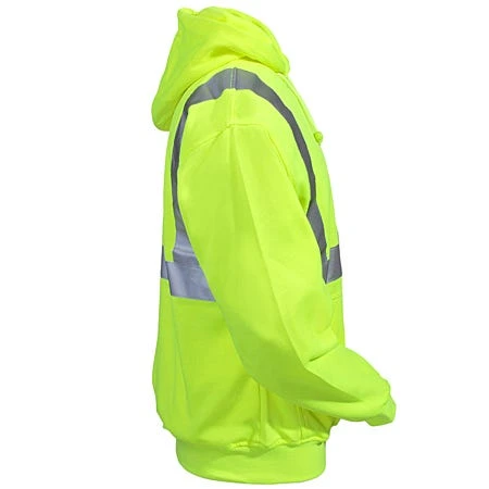 Occunomix Sweatshirts: Men's High Visibility Cotton Blend Hooded Sweatshirt OCCLUX-SWTLH Y 7 Occunomix Sweatshirts: Men's High Visibility Cotton Blend Hooded Sweatshirt OCCLUX-SWTLH Y - Image 5