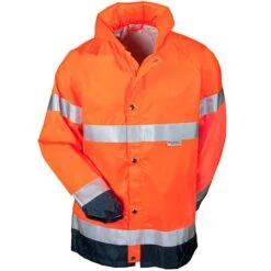 Occunomix Jackets: Men's Hi Vis Orange Waterproof Rain Jacket LUX TJR ORG -Outlet Vestucia Store lux tjrorg occuluxf 01