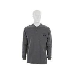 MCR Safety: Men's H1G Gray Flame Resistant (FR) Long Sleeve Henley Shirt 7 MCR Safety: Men's H1G Gray Flame Resistant (FR) Long Sleeve Henley Shirt -Outlet Vestucia Store mcr h1g 1 xhiresedit