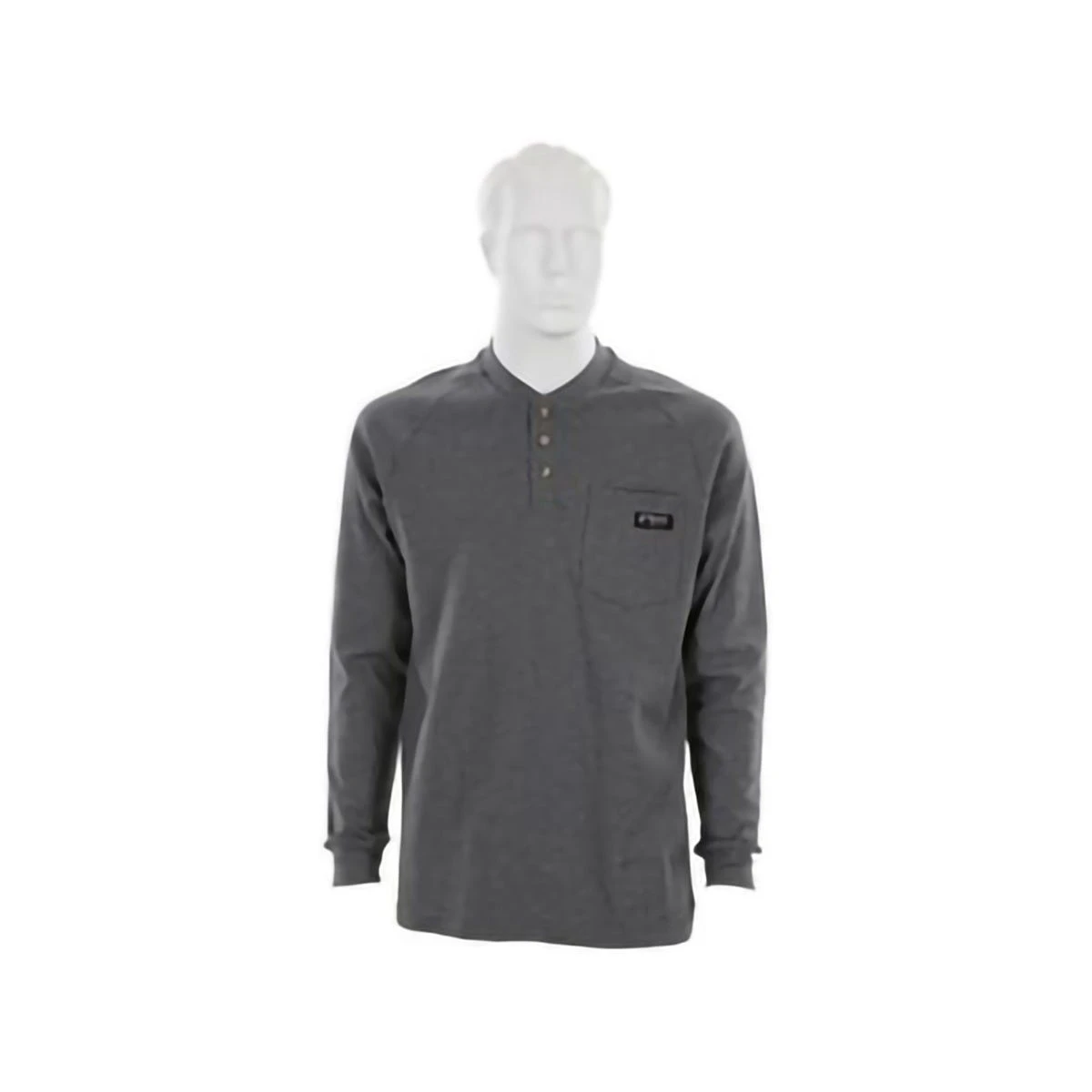 MCR Safety: Men's H1G Gray Flame Resistant (FR) Long Sleeve Henley Shirt 5 MCR Safety: Men's H1G Gray Flame Resistant (FR) Long Sleeve Henley Shirt - Image 3